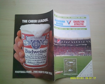 1987 Blackburn Rovers v Charlton Athletic Full Members Cup Final Programme.Ideal Christmas Gift, Fathers Day, Birthday Present