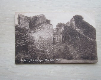 Postcard, New College, Old City Wall, Oxford, UK. Genuine, Original. Unused.