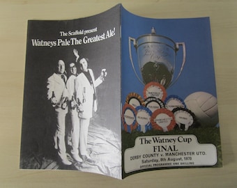 1970-71 Derby County v Manchester United, Watney Cup Final Football Programme. Ideal Christmas Gift, Fathers Day, Birthday Present