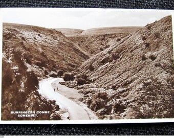 Original Old Real Photo (RP) Postcard, postally used, Excel series, Burrington Combe, Somerset, England, Great Britain, UK