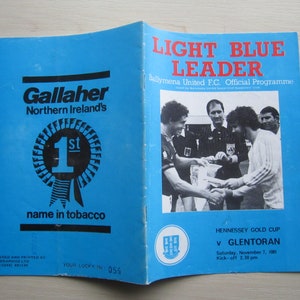 1981 Ballymena Football Club v Glentoran, Hennessey Gold Cup, Football Match Programme. Ideal Christmas/Birthday Gift.