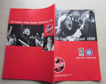 1996 Aston Villa v Leeds United Football League Cup Final Match Programme. Ideal Christmas Gift, Fathers Day, Birthday Present