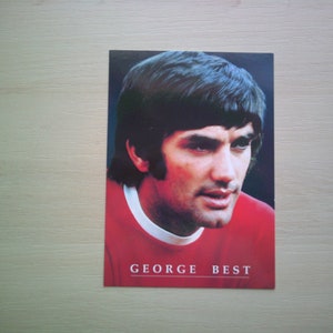 1968-2001 CINQ superbes photos de cartes postales George Best. Idéal pour un anniversaire/Fête des pères/Noël