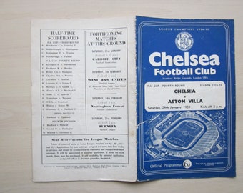 1958-59 Season Chelsea v Aston Villa Football League Division One Programme. Ideal Christmas Gift, Fathers Day, Birthday Present For Him
