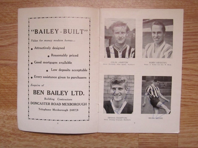 Ideal Christmas Gift Annual Birthday Present SIGNED 1963-64 Doncaster Rovers Football Club Handbook Fathers Day Yearbook