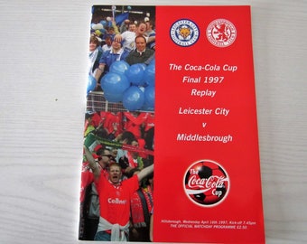 Programma della replica della finale di Coppa di Lega 1997 tra Leicester City FC e Middlesbrough FC. Originale e ufficiale.