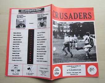 1987 Crusaders v Glentoran, Lombard & Ulster Cup (Section C) Football Match Programme. Ideal Christmas/Birthday Gift.