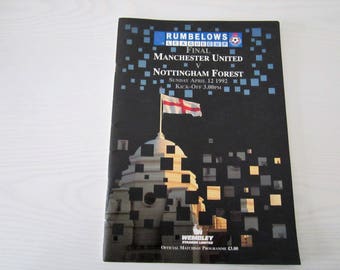 1992 Manchester United v Nottingham Forest PLUS TWO Ticket League Cup Final Programme Wembley. Ideal Christmas Gift, Birthday Present
