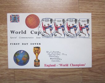 1966 TWO Original "England Football World Cup Winners" First Day Covers (FDC). Ideal Christmas Gift, Father's Day, Birthday Present.