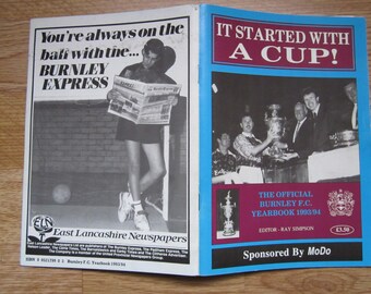 1993-94 Burnley Football Club Handbook, Yearbook, Souvenir, Memorabilia. Ideal Christmas Gift, Fathers Day, Birthday Present