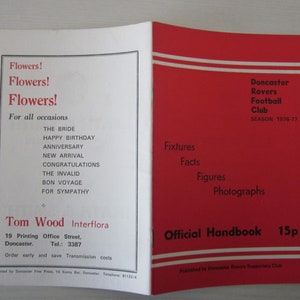 1976-77 Doncaster Rovers Football Club Handbook, Yearbook, Souvenir. Ideal Christmas Gift, Fathers Day, Birthday Present For Him