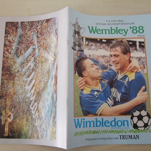 1988 Wimbledon Football Club, Wembley &#39;88 Cup Final Brochure, Souvenir, Memorabilia. Ideal Christmas Gift, Fathers Day, Birthday Present
