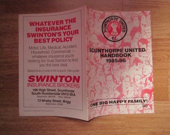 1985-86 Scunthorpe United FC Handbook, Yearbook, Annual, Souvenir, Memorabilia.