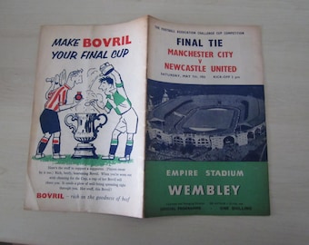 1955 Manchester City v Newcastle United F A Cup Final Football Soccer Match Programme. Original, Official.