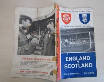 1965 England v Scotland International Football Match Programme. Ideal Christmas Gift, Father's Day Birthday Present For Him