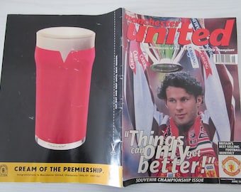 1996-97 TWO Original Manchester United Premiership Champions Magazine, Brochure, Souvenir Ideal Christmas Gift Father's Day Birthday Present