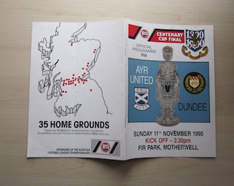 1990-91 Ayr United v Dundee, B A Centenary Cup Final Football Programme. Ideal Christmas Present, Father's Day Birthday Present
