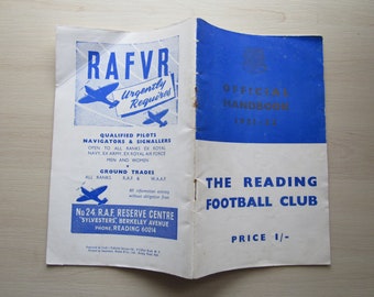 1951-52 Reading Football Club Handbook Yearbook Ideal Christmas Gift Father's Day Birthday Present For Him
