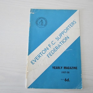 1957-58 Everton FC Supporters Club Handbook, Jahrbuch, Souvenir, Erinnerungsstücke. Ideales Weihnachtsgeschenk, Vatertag, Geburtstagsgeschenk