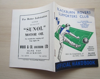 1963-64 Blackburn Rovers Football Supporters Club Handbook, Yearbook, Souvenir. Ideal Christmas Gift, Fathers Day, Birthday Present