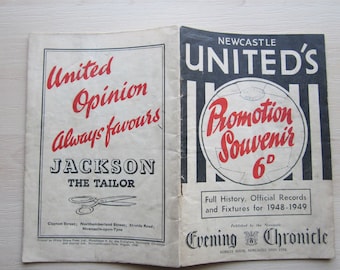 1948-49 Newcastle United Football Club Promotion Souvenir Handbook, Yearbook. Ideal Christmas Gift, Fathers Day, Birthday Present