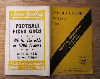 1962-63 Oxford United FC Club Handbook, Yearbook, Annual, Souvenir. Ideal Christmas Gift, Fathers Day, Birthday Present For Him