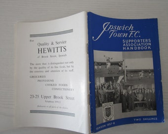 1957-58 Ipswich Town Football Club Supporters Club Newsletter, Handbook. Ideal Christmas Gift, Fathers Day, Birthday Present