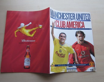 2003 Manchester United v Club America Champions World Series Match Programme. Ideal Christmas, Father's Day Birthday gift For Him