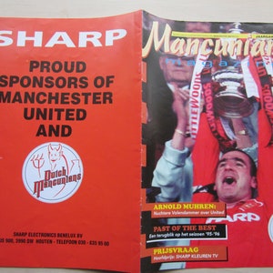 1995-96 Manchester United - Nederlandse supporters Brochure ter ere van de tweede dubbel in 1996. Pagina's opgedragen aan Arnold Muhren!