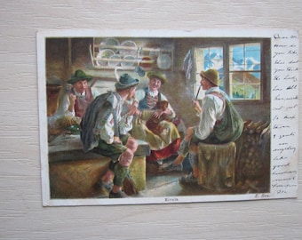 Postcard, Rivals. Artist Emil Rau. Tuck's "Continental Art". Genuine, Original.