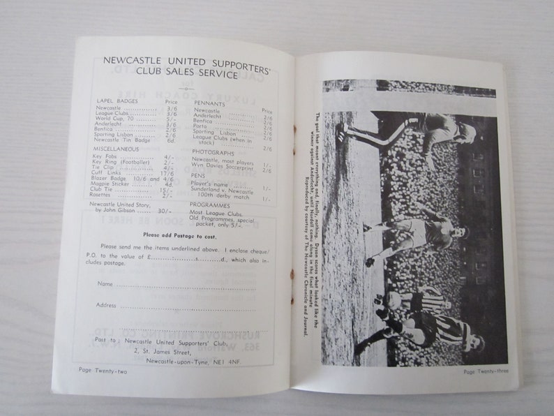 Birthday Present Fathers Day Annual Yearbook 1970-71 Newcastle United Football Supporters Club Handbook Ideal Christmas Gift