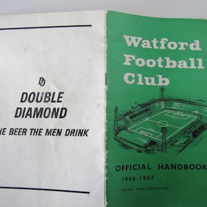 1966-67 Watford Football Club Handbook Yearbook. Original Official Ideal Christmas Gift Fathers Day or Birthday Present For Him