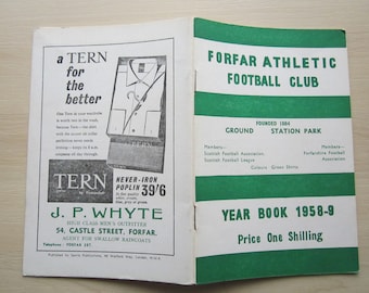 1958-59 Forfar Athletic Football Soccer Club Handbook, Yearbook, Souvenir. Ideal Christmas Gift, Fathers Day, Birthday Present