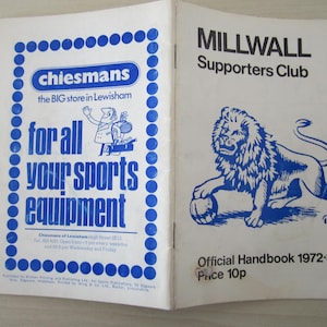 1972-73 Millwall Football Club Handbook, Yearbook, Souvenir. Ideal Christmas Gift, Fathers Day, Birthday Present