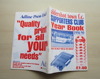 1998-99 Aldershot Football Club Yearbook, Handbook, Souvenir, Collectable. Ideal Christmas Gift, Fathers Day, Birthday Present