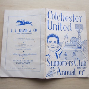 1959-60 Colchester United Football Supporters&#39; Club Handbook, Yearbook, Annual. Ideal Christmas Gift, Fathers Day, Birthday Present