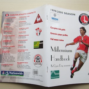 1999 Charlton Athletic Millennium Handbook & Open Day Souvenir Yearbook Annual. Ideal Christmas Gift, Fathers Day, Birthday Present
