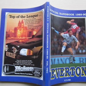 1989-90 Everton Football Club Handbook, Yearbook, Souvenir. Ideal Christmas Gift, Fathers Day, Valentine&#39;s Day, Birthday Present