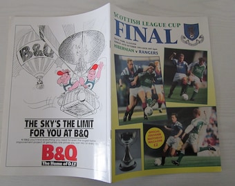 1993 Hibernian v Rangers Scottish League Cup Final Football Match Programme. Ideal Christmas Gift, Father's Day, Birthday Present