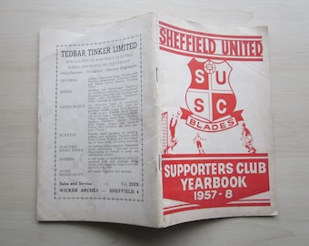 1957-58 Sheffield United Football Club Handbook Souvenir Yearbook Memorabilia Ideal Christmas Gift, Fathers Day, Birthday Present