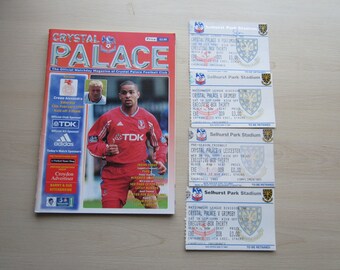 1999 Crystal Palace v Crewe, With FOUR Match Tickets, Football League Match Programmes. Ideal Christmas, Fathers Day, Birthday Present
