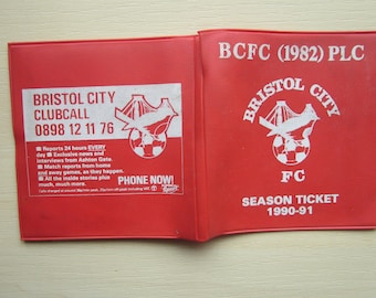 1990-91 Bristol City Football Club Used Season Ticket Booklet/Pass.