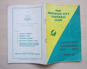 1951-52 Norwich City FC Football Club Souvenir Handbook, Yearbook, Annual. Ideal Christmas Gift, Fathers Day, Birthday Present