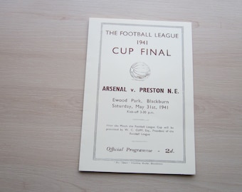 1941 REPRINT Arsenal v Preston North End War Cup Final Football Match Programme Ideal Christmas Gift Fathers Day Birthday Present