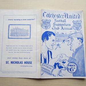 1958-59 Colchester United Football Supporters&#39; Club Handbook, Yearbook, Annual. Ideal Christmas Gift, Fathers Day, Birthday Present
