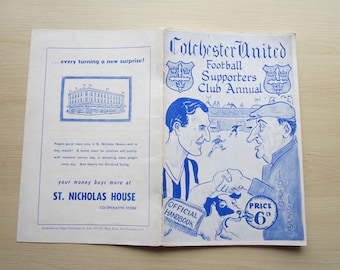1958-59 Colchester United Football Supporters' Club Handbook, Yearbook, Annual. Ideal Christmas Gift, Fathers Day, Birthday Present