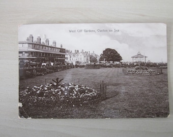 Postcard, West Cliff Gardens, Clacton On Sea, Essex, England, United Kingdom, Real Photo RPPC Postcard, Genuine, Original.