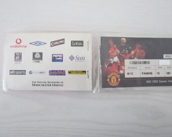2001-2002 Manchester United Football Club Used Season Ticket Booklet Ideal Christmas Gift Father's Day Birthday Present For Him
