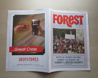 1991/1992 Nottingham Forest v Notts County, Notts F. A. County Cup Final Programme. Ideal Christmas Gift, Fathers Day, Birthday Present