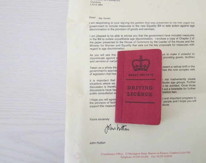 1960s Oldstyle Driving Licence With Letter From House of Etsy